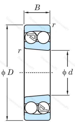 Двухрядный шариковый подшипник 2312 K