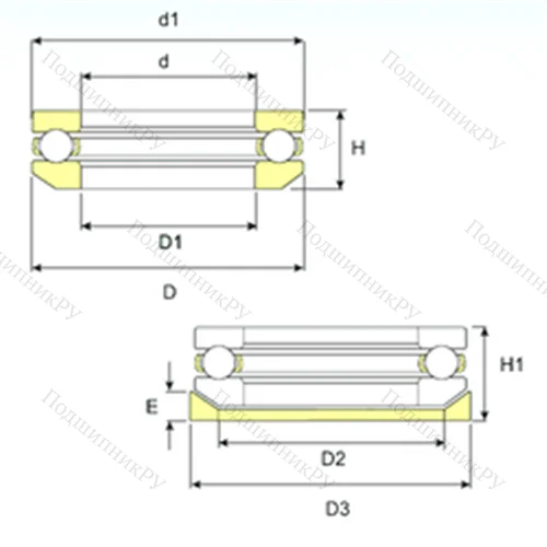 Подшипник шариковый упорный 53213 U 213 от производителя  ISB