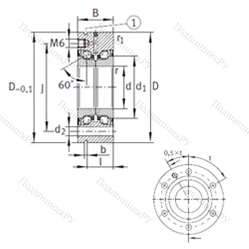 Подшипник шариковый упорно-радиальный ZKLF 1560-2RS-PE от производителя  INA