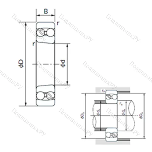Подшипник шариковый радиальный самоцентрирующийся 1304K от производителя  NACHI