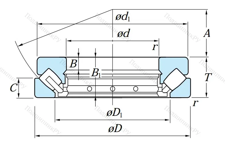 Упорный роликовый подшипник 29418 R FY