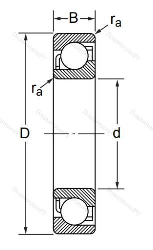 Радиально-упорный шариковый подшипник 7309 C/DB (236309 Е ГОСТ) в Новосибирске