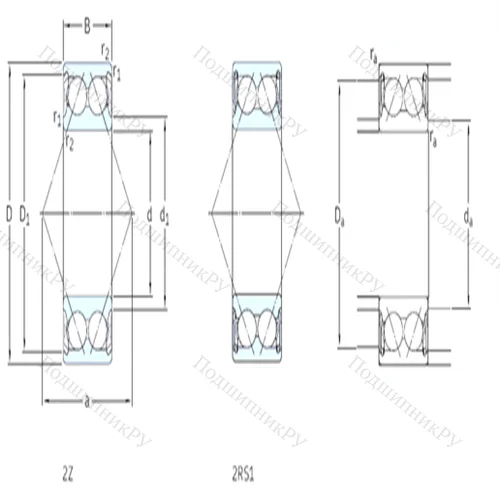 Подшипник шариковый радиально-упорный E 2.3311A-2Z от производителя  SKF