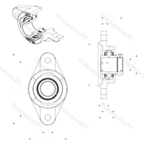 Подшипниковый узел шариковый радиальный EXFLZ 210 от производителя  SNR