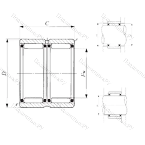 Подшипник игольчатый радиальный RNAFW 8010060