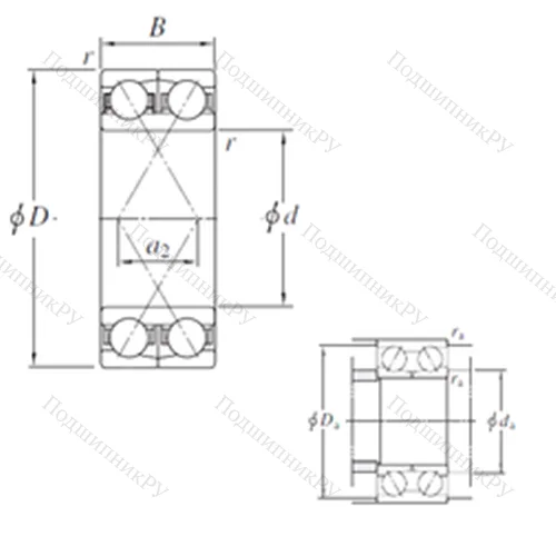 Подшипник шариковый радиально-упорный 305180-1