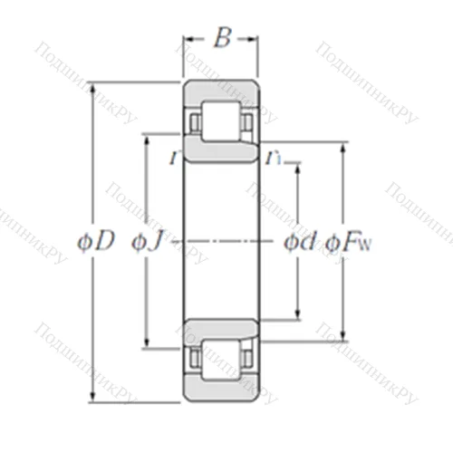 Подшипник роликовый радиальный NJ 2211E