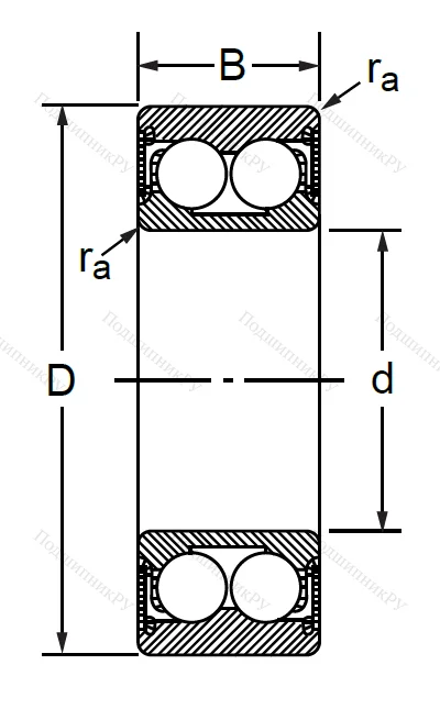 Радиально-упорный шариковый подшипник 3056309 2RS (3309 A 2RSTN) в Новосибирске