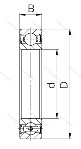 Шариковый однорядный подшипник 180110 (6010 2RS) в Новосибирске