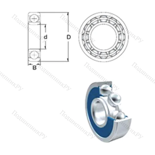 Подшипник шариковый радиальный 6311-2RS от производителя  ZEN