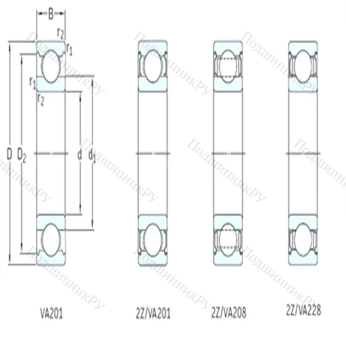 Подшипник шариковый радиальный 6212-2Z/VA 228 от производителя  SKF