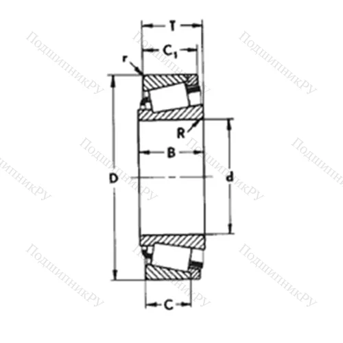 Подшипник роликовый радиально-упорный U 399/U 360L от производителя  PFI