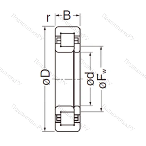 Подшипник роликовый радиальный NUP 2208EG