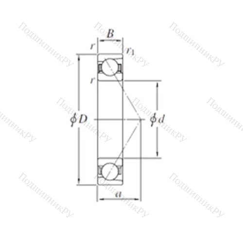 Подшипник шариковый радиально-упорный AC 8456B