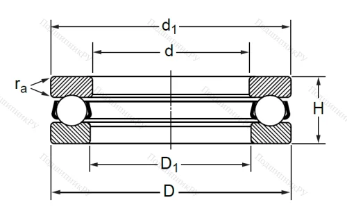 Упорный шариковый подшипник 8104 (51104) в Новосибирске