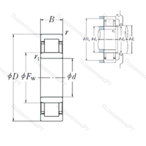 Подшипник роликовый радиальный NU 2334EM
