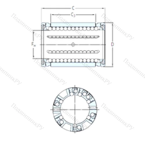 Подшипник шариковый линейный LBCR 30 A от производителя  SKF