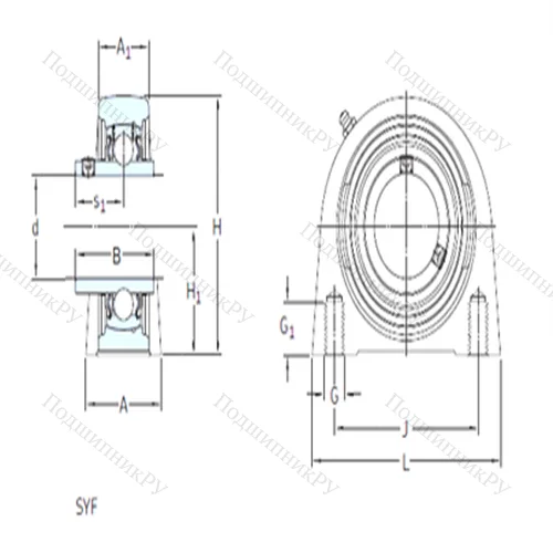 Подшипниковый узел шариковый радиальный SYF 40 TF от производителя  SKF