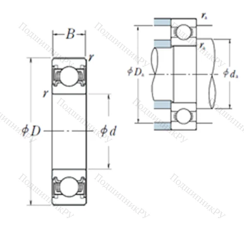 Подшипник шариковый радиальный 6019VV