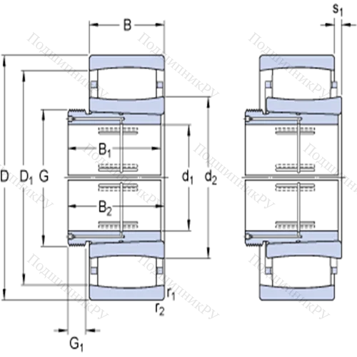 Тороидальные роликоподшипники CARB® на стяжной втулке C 30/530 KM + AOH 30/530 от производителя  SKF