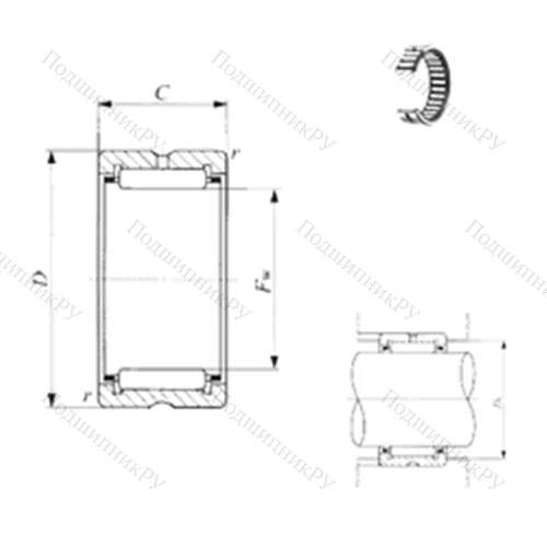 Подшипник игольчатый радиальный TAF 192720