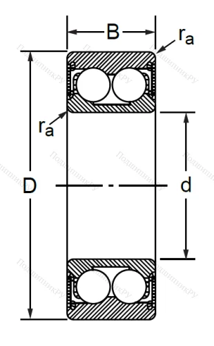 Радиально-упорный шариковый подшипник 3056306 2RS (3306 A 2RSTN) в Новосибирске