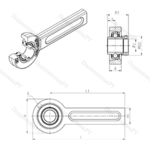 Подшипниковый узел шариковый радиальный EXSP 205 от производителя  SNR