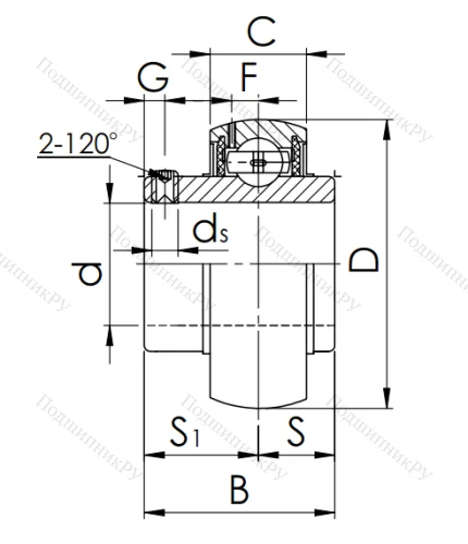 Корпусный подшипник UC 308 (480308 ГОСТ) в Новосибирске