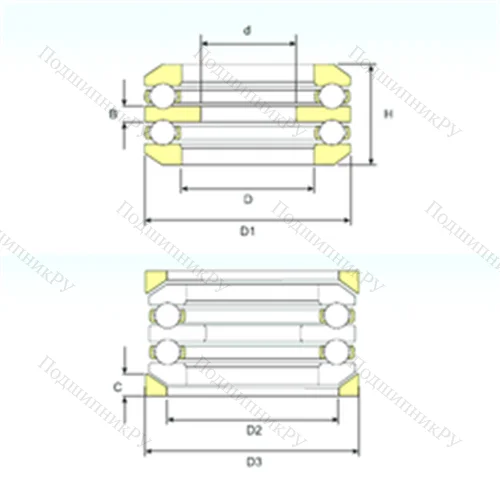Подшипник шариковый упорный 54310 U 310 от производителя  ISB