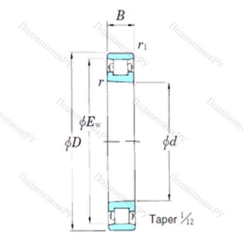 Подшипник роликовый радиальный N 1032K