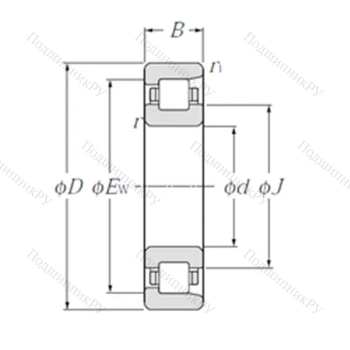 Подшипник роликовый радиальный NF 309 от производителя  NTN Подшипник роликовый радиальный NF 309 от производителя  NTN