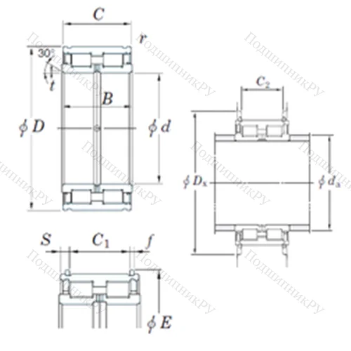 Подшипник роликовый радиальный DC 5012NR