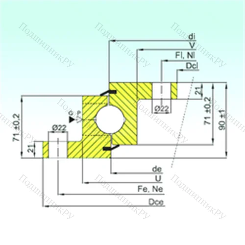 Подшипник шариковый опорно-поворотный NBL.30.1255.201-2PPN от производителя  ISB