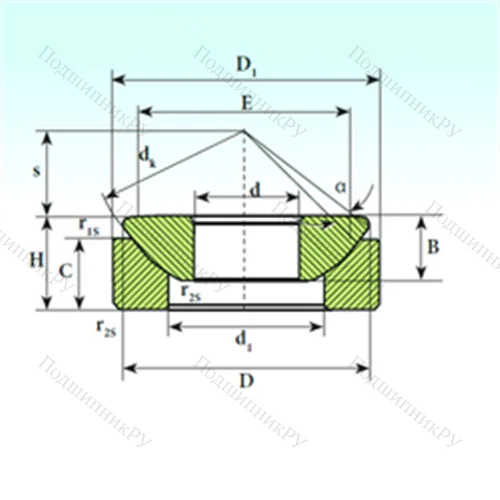 Подшипник скольжения сферический GX 30 CP от производителя  ISB