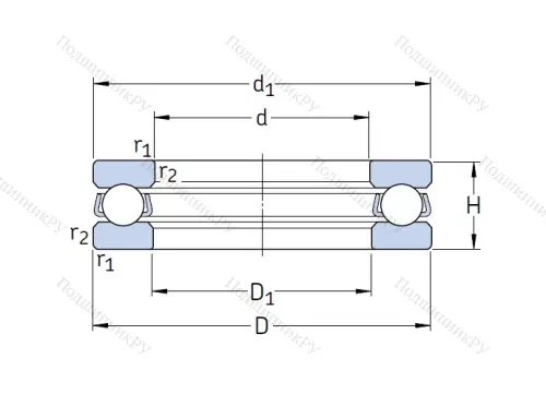 Упорный шариковый подшипник 51205 от производителя  SKF