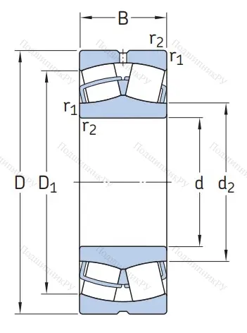 Сферический роликовый подшипник 53616 Н (22316 W 33) в Новосибирске