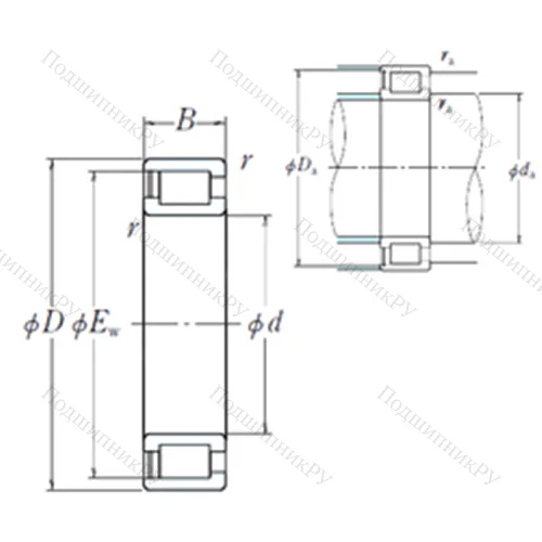 Подшипник роликовый радиальный NCF 3032V