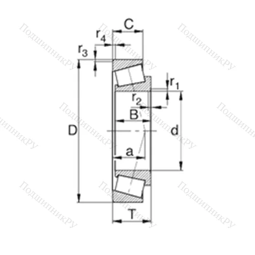 Подшипник роликовый радиально-упорный 32307J от производителя  KBC