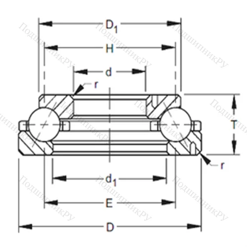 Подшипник шариковый радиально-упорный 530TVL 719