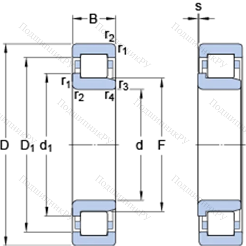 Однорядные цилиндрические роликоподшипники NJ 2206 ECP от производителя  SKF