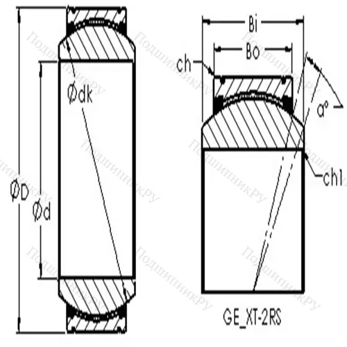 Подшипник скольжения сферический GE 220XT-2RS
