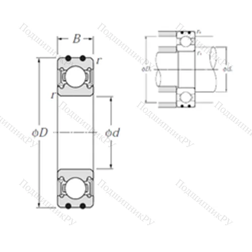Подшипник шариковый радиальный AC-6206LLU