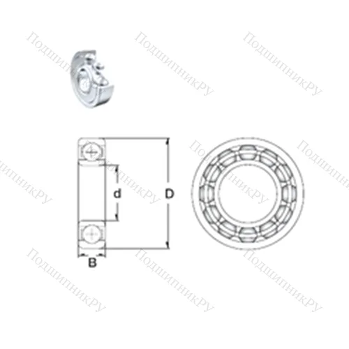 Подшипник шариковый радиальный SF 61800-2Z от производителя  ZEN