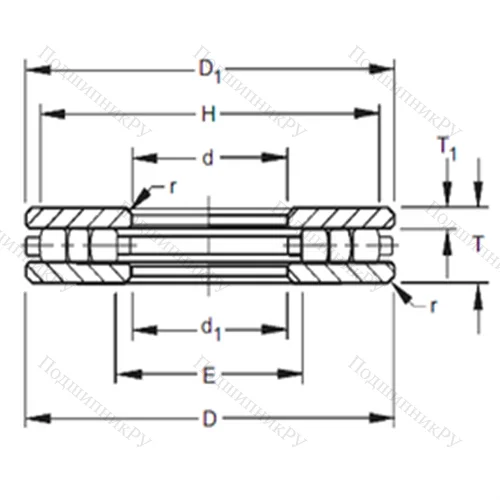 Подшипник роликовый упорный 50TP 122 от производителя  TIMKEN