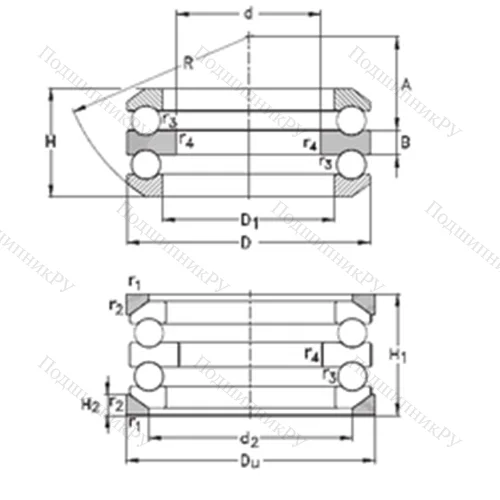 Подшипник шариковый упорный 54222-MP+U 222 от производителя  NKE
