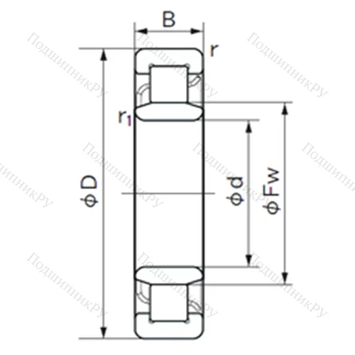 Подшипник роликовый радиальный NU 1092 от производителя  NACHI