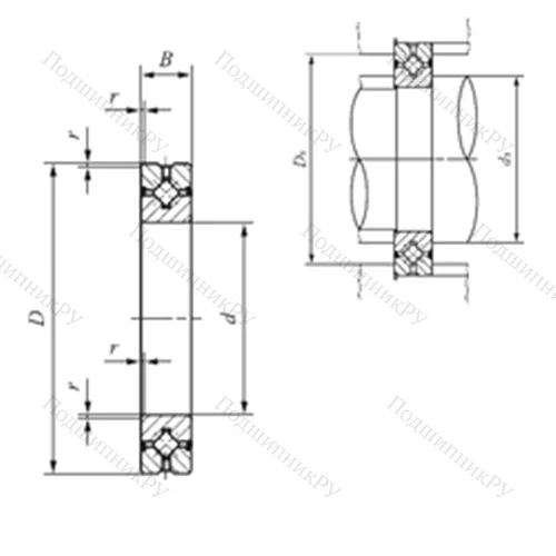 Подшипник роликовый упорно-радиальный с четырехточечным контактом CRBH 12025 A UU от производителя  IKO
