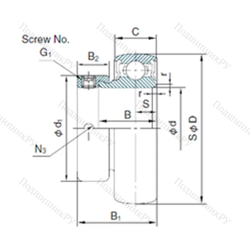 Подшипник шариковый радиальный MU 002+ER