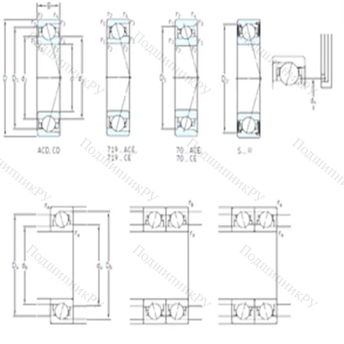 Подшипник шариковый радиально-упорный S 7005 CE/HCP 4A от производителя  SKF