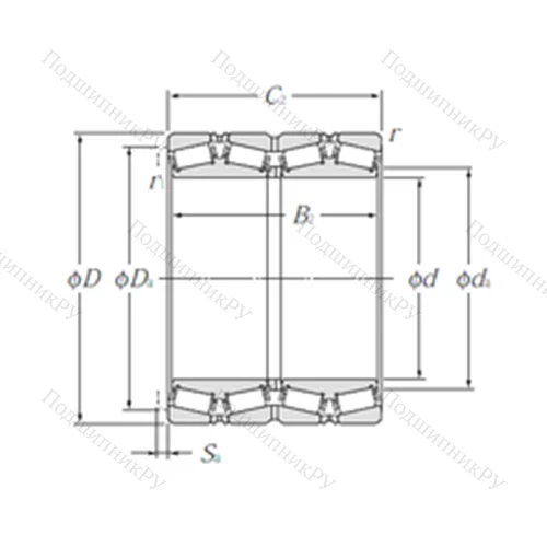 Подшипник роликовый радиально-упорный T-E-HM 266449D/HM 266410/HM 266410DG 2 от производителя  NTN
